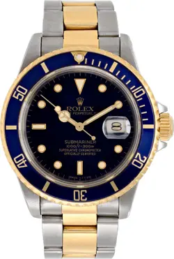 ROLEX SUBMARINER 16803 STAINLESS STEEL BLUE DIAL 40MM AUTOMATIC WATCH