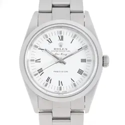 ROLEX AIR KING 14000 WHITE CENTER ROME A NUMBER SECOND HAND MENS