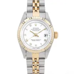 ROLEX DATEJUST 69173 WHITE ROME T NUMBER SECOND HAND WOMEN