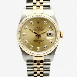 ROLEX DATEJUST 36 COMBI MEN'S WATCH AFTERSETTING DIAMOND 1994 139581034