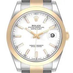ROLEX DATEJUST 41 STEEL YELLOW GOLD DOMED BEZEL MENS WATCH 126303 BOX CARD