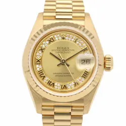 ROLEX DATEJUST WATCHES 69178 K18 YELLOW GOLD S-SERIES 1993 MODEL, DIAMOND, USED