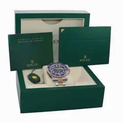 MINT 2019 ROLEX SUBMARINER BLUE CERAMIC 116613LB TWO TONE YELLOW GOLD WATCH BOX