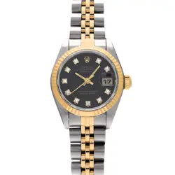 ROLEX DATEJUST 69173G BLACK/DIAMOND WATCH 674757