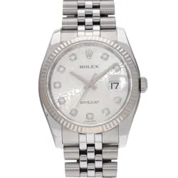 ROLEX DATEJUST 116234G SILVER COMPUTER/DIAMOND WATCH 677192