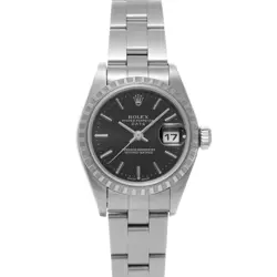 ROLEX OYSTER PERPETUAL DATE 79240 BLACK LADIES USED WATCH #61230