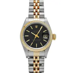 ROLEX DATEJUST 69173 BLACK CASE SIZE 2626MM LADIES USED WATCH #625930
