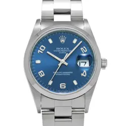 ROLEX OYSTER PERPETUAL DATE 15200 BLUE MEN'S USED WATCH #611630