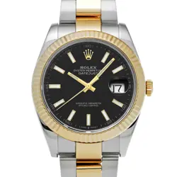 ROLEX DATEJUST 41 126333 BLACK CASE SIZE 4141MM MEN'S USED WATCH #611630