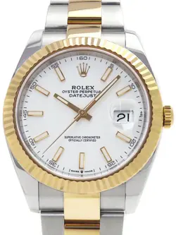 ROLEX DATEJUST 41 126333 WHITE CASE SIZE 41MM MEN'S USED WATCH #621630
