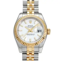 ROLEX 179173 WHITE LADIES USED WATCH #612330