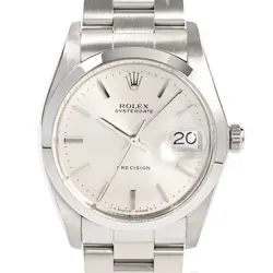 ROLEX OYSTER DATE 6694 SILVER CASE SIZE 34MM MEN'S USED WATCH #611230