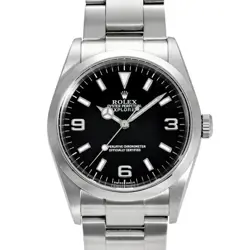 ROLEX 114270 BLACK MEN'S USED WATCH #613330