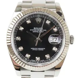 ROLEX DATEJUST 41 126334G BLACK CASE SIZE 41MM MEN'S USED WATCH #62230