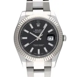 ROLEX DATEJUST II 116334 BLACK CASE SIZE 4141MM MEN'S USED WATCH #621630