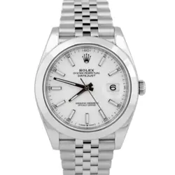 2023 NEW PAPERS ROLEX DATEJUST 41 WHITE STAINLESS STEEL 41MM JUBILEE 126300 BOX