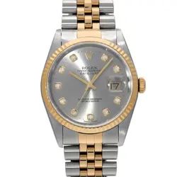 ROLEX DATEJUST 16233G GRAY CASE SIZE 3636MM MEN'S USED WATCH #635330