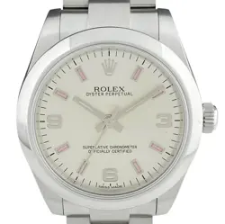 ROLEX OYSTER PERPETUAL 177200 SILVER CASE SIZE 31MM USED WATCH #611230