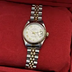 LADIES ROLEX BI-METAL 26MM IVORY PYRAMID DIAL DATEJUST - 69173 - 1994 - FULL SET