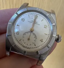 1940'S VINTAGE RARE ROLEX STEEL BUBBLEBACK REF. 3458