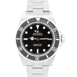NOS STICKERED PAPERS ROLEX SUBMARINER NO-DATE BLACK STEEL 40MM WATCH 14060 M BOX