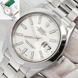 ROLEX DATEJUST II 41MM 116300 SILVER INDEX STEEL OYSTER WATCH BOX PAPERS
