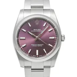 ROLEX OYSTER PERPETUAL 114200 PURPLE MEN'S USED WATCH #611130