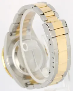 Rolex Submariner Date Two-Tone 18k Gold Steel Blue 40mm 16613 Gold Buckle Watch