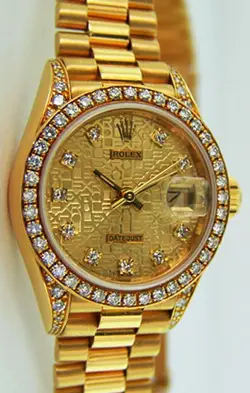 ROLEX LADY-DATEJUST PRESIDENT GOLD CHAMPAGNE JUBILEE DIAMOND 69158 - PRE-OWNED