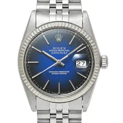 ROLEX DATEJUST 16014 BLUE CASE SIZE 36MM X 36MM MEN'S USED WATCH #62630