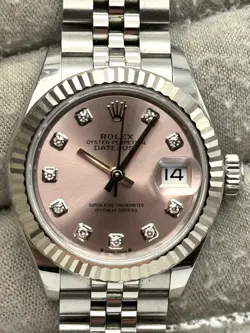 ROLEX DATEJUST 28MM PINK DIAMOND DIAL JUBILEE BRACELET 279174 BOX & PAPERS 2021