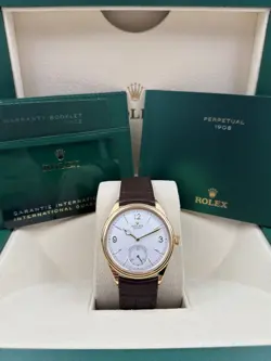 ROLEX 1908 WHITE DIAL YELLOW GOLD KHANJAR SULTANATE OF OMAN 52508 UNWORN 2024