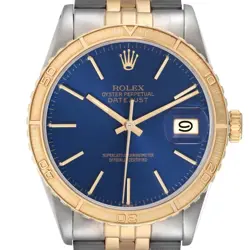 ROLEX DATEJUST TURNOGRAPH STEEL YELLOW GOLD VINTAGE MENS WATCH 16253 BOX PAPERS