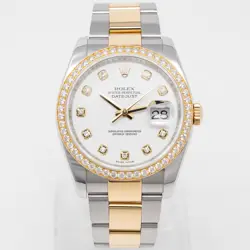 ROLEX DATEJUST 36 STEEL & GOLD 116243 WHITE DIAMOND, OYSTER - PRE-OWNED