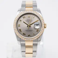 ROLEX DATEJUST 36 116243 GOLD & STEEL WRISTWATCH - STEEL ROMAN DIAL, OYSTER -...