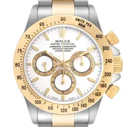 ROLEX DAYTONA STEEL YELLOW GOLD WHITE DIAL AUTOMATIC MENS WATCH 16523