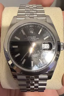 Rolex Datejust 126300 - Jubilee Bracelet with Silver Bezel Black dial-41mm  Mint