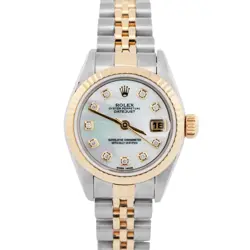 LADIES ROLEX DATEJUST 26MM MOP DIAMOND TWO-TONE 18K GOLD STEEL JUBILEE 79173