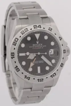PAPERS Rolex Explorer II 42mm 216570 BLACK Stainless Steel RSC Orange Watch BOX