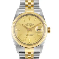 1984 ROLEX DATEJUST 36, 16013, STEEL & GOLD, CHAMPAGNE DIAL, JUBILEE BRACELET...