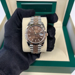 ROLEX DATEJUST 126331 PINK AND SILVER OYSTER BRACELET WITH PINK BEZEL