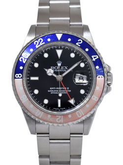 ROLEX GMT-MASTER II STEEL BLUE/RED FADED PEPSI BEZEL MENS 40MM WATCH Y 16710
