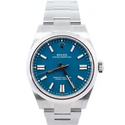 ROLEX OYSTER PERPETUAL 41MM BLUE DIAL WATCH 134300