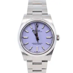 ROLEX OYSTER PERPETUAL 34MM LAVENDER DIAL WATCH 124200