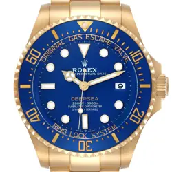 ROLEX SEADWELLER DEEPSEA BLUE YELLOW GOLD MENS WATCH 136668 BOX CARD