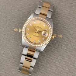 ROLEX DATEJUST 36 116243, STEEL & GOLD, CHAMPAGNE DIAMOND, OYSTER BRACELET