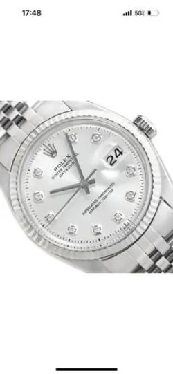 ROLEX MENS DATEJUST 16014 SILVER DIAL 18K WHITE GOLD STEEL JUBILEE WATCH