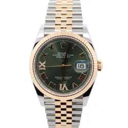 ROLEX DATEJUST 36MM GREEN DIAL WATCH 126233 YG
