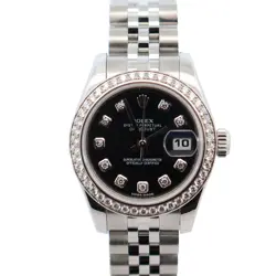 ROLEX DATEJUST 26MM BLACK DIAL WATCH 179384