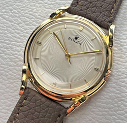 EARLY COLLECTIBLE ROLEX 18K GOLD FILLED MENS WATCH WINDUP SERVICED